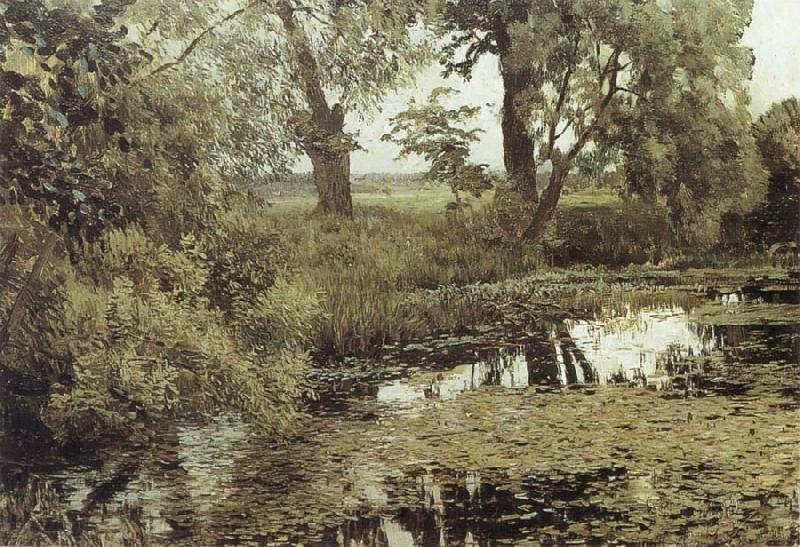 Isaac Levitan Overgrown Pond Norge oil painting art